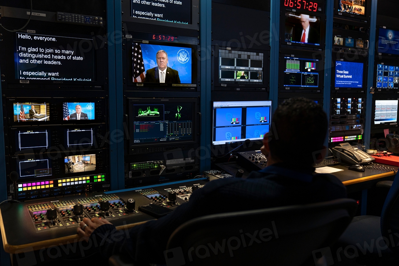 Television studio with broadcast cameras, representing a media company's production operations